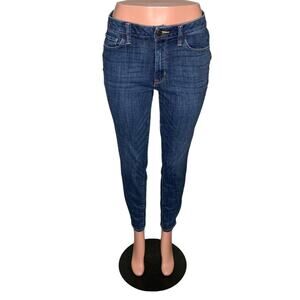 Calvin Klein Jeans Zipper Up 5 Working Pockets Dark Blue Belts Hoops Siz…